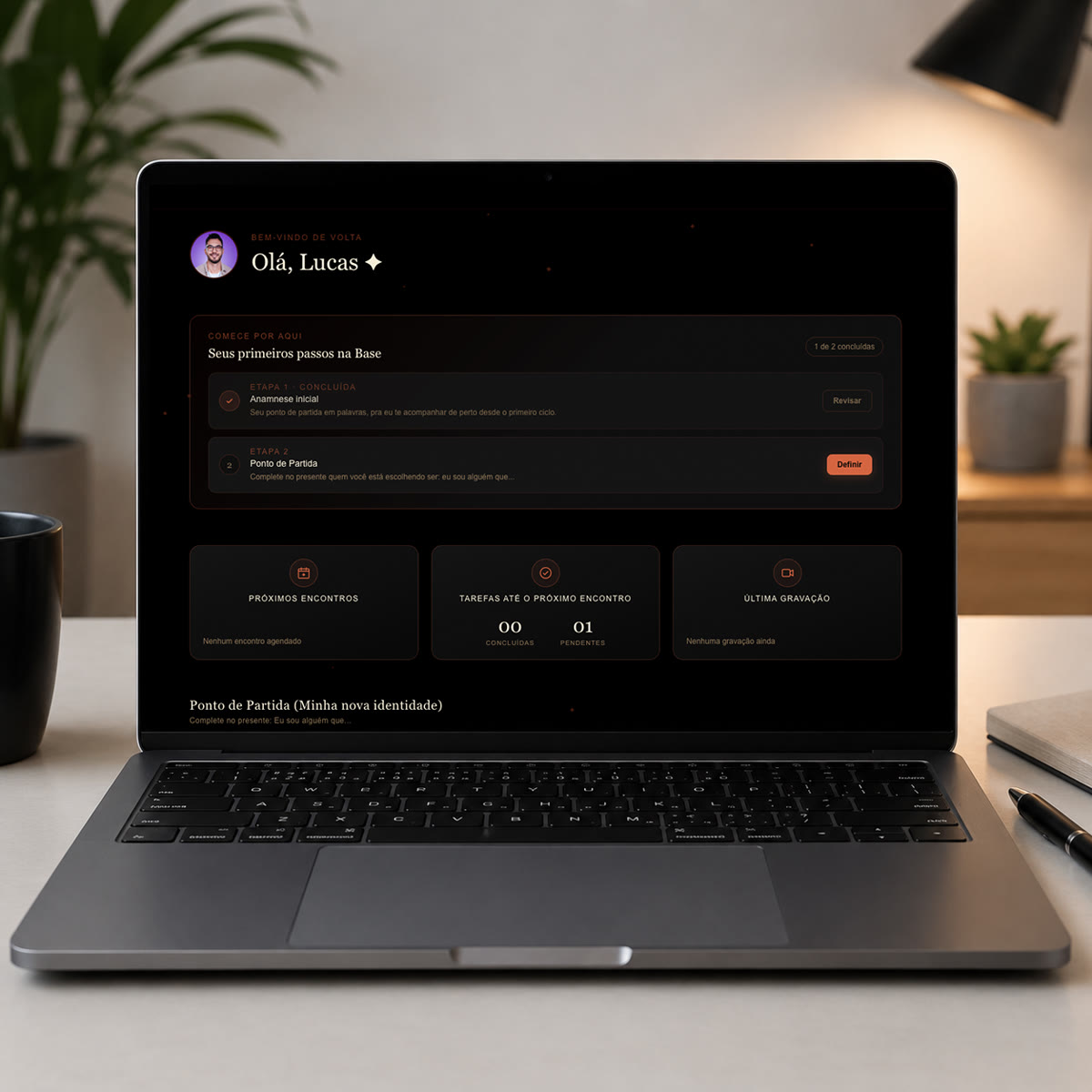 A Base: plataforma de acompanhamento da mentoria